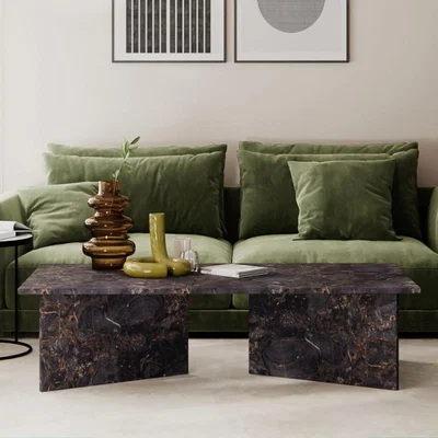 Cult Furniture £200  Off  Vega Coffee Table, Storm Grey Marble