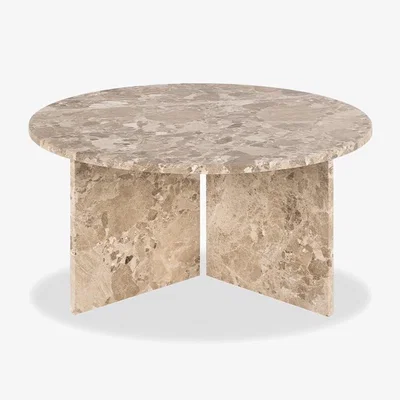 Cult Furniture £150  Off  Vega Round Coffee Table, Latte Marble