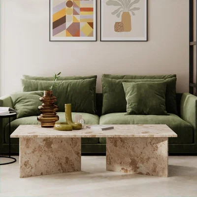 Cult Furniture Vega Coffee Table, Latte Marble