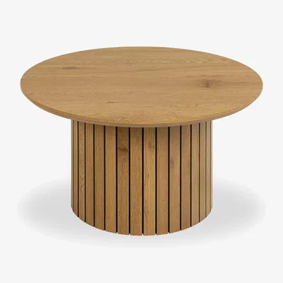 Cult Furniture £50  Off  Yale Round Coffee Table, Oak Effect