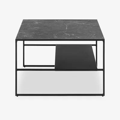 Cult Furniture £20  Off  Infinity Small Square Coffee Table, Black Marble Effect