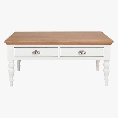 Dunelm Eaton Two Tone Turned Leg Coffee Table Brown and White