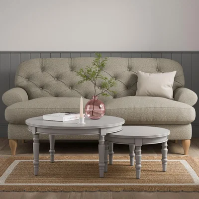 Dunelm Ariella Coffee Nest of Tables, Warm Stone