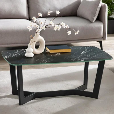 Dunelm Olympus Coffee Table Black Marble