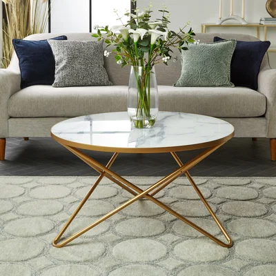 Dunelm Zoey White Marble Effect Coffee Table White