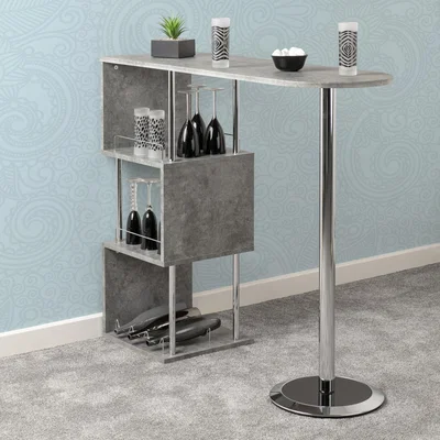 Dunelm Charisma Bar Table Concrete Effect Grey