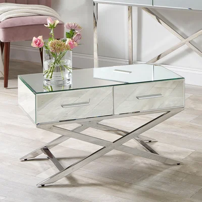 Dunelm Pacific Rocco Mirrored Coffee Table, Silver Silver