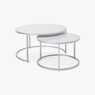 Dunelm Mia White Set of 2 Coffee Tables White