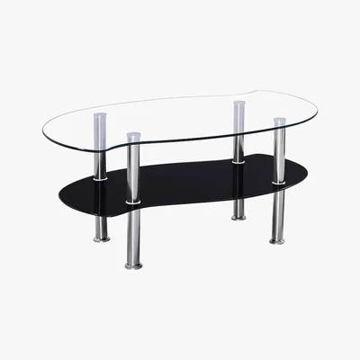 Dunelm Colby Clear Glass Coffee Table Black