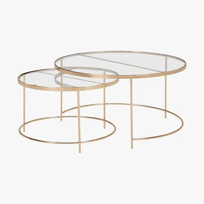 Dunelm Ritz Glass Set of 2 Coffee Tables Clear