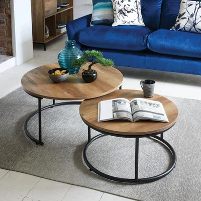Dunelm Return - Fulton Coffee Nest of Tables, Pine Effect Fulton Pine
