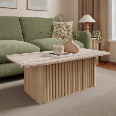 Dunelm Lucin Travertine Rectangular Coffee Table
