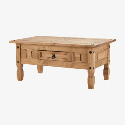 Dunelm Corona Pine Coffee Table with Drawer Brown