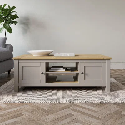 Dunelm Olney Storage Coffee Table Stone Beige