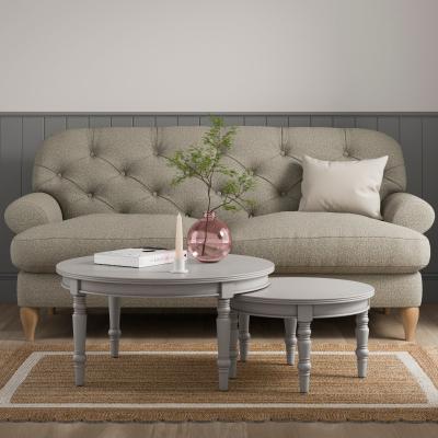 Dunelm Ariella Set of 2 Coffee Tables, Warm Stone Stone