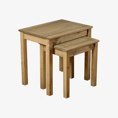 Dunelm Panama Pine Nest of 2 Tables Brown