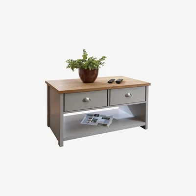 Dunelm Lancaster 2 Drawer Coffee Table Grey