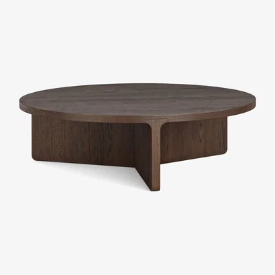 Dunelm California Large Round Coffee Table Dark Oak