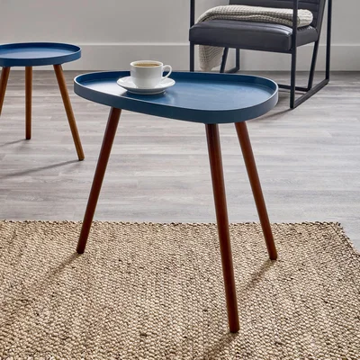Dunelm Pacific Clarice Pine Wood Side Table Blue
