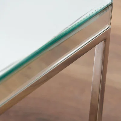 Dunelm Elysee Square Coffee Table, Mirrored Glass Silver
