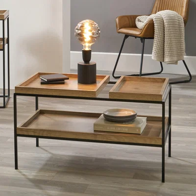 Dunelm Pacific Gallery Lam Coffee Table, Light Wood Effect Natural