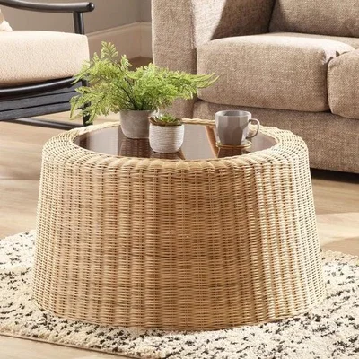 Dunelm Desser Woven Rattan Round Coffee Table
