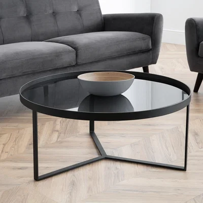 Dunelm Loft Smoked Glass Coffee Table Black