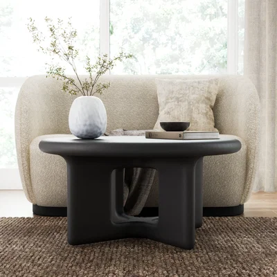 Dunelm Rue Concrete Coffee Table Black