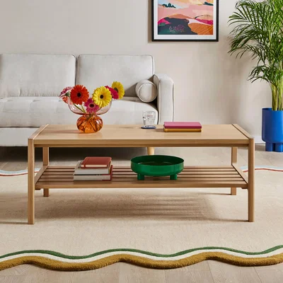 Dunelm Elements Holmes Rectangular Coffee Table, Oak Oak