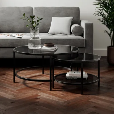 Dunelm Sofia Glass Coffee Nest of Tables