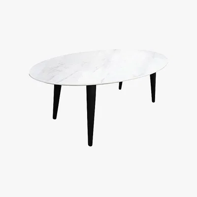 Dunelm Lulu Marble Effect Coffee Table Black