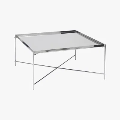 Dunelm Oakland Square Chrome Coffee Table Silver