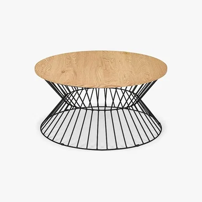 Dunelm Jersey Round Wire Coffee Table Oak