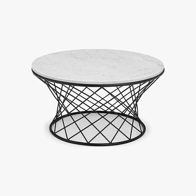 Dunelm Trevi Real Marble Coffee Table White