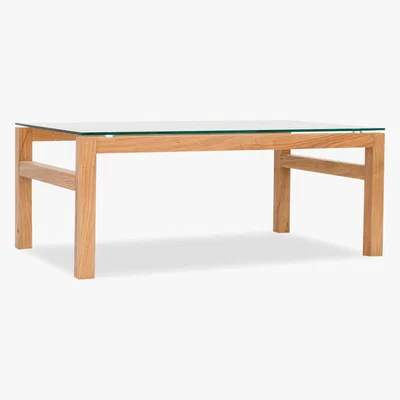 Dunelm Tribeca Oak Glass Top Coffee Table Natural