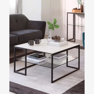 Danetti Georgia White Marbled Ceramic Coffee Table