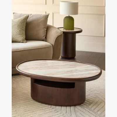 Danetti Rayna toronto marble dark wood coffee table