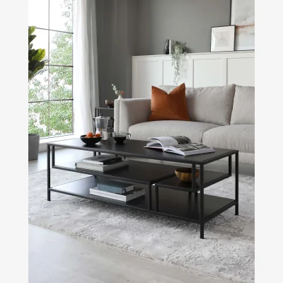 Danetti Finley Black Metal Coffee Table