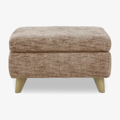 Furniture Village Malmo Fabric Coffee Table Storage Footstool - Light Brown