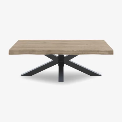 Furniture Village Bodahl - Njord Raw Edge Coffee Table with Metal Star Base - Vintage Grey