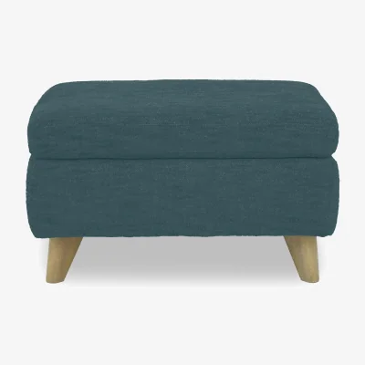 Furniture Village Malmo Fabric Coffee Table Storage Footstool - Peacock