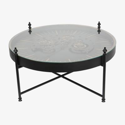 Furniture Village Palladium Clock Coffee Table - Black & Gold