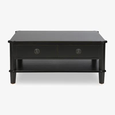 Furniture Village Laura Ashley - Henshaw 2 Drawer Coffee Table - Black Legs
