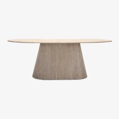 Furniture Village Romeo Oval Coffee Table with Pedestal Base - Living Room Furniture - In Time for Christmas