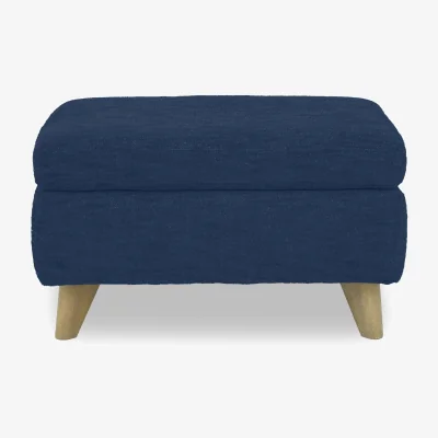 Furniture Village Malmo Fabric Coffee Table Storage Footstool - R330 Steel Blue