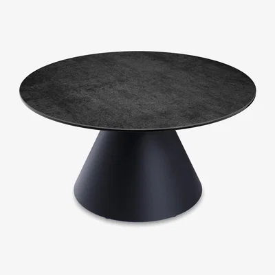 Furniture Village Akante - Amorim Round Coffee Table with Black Base