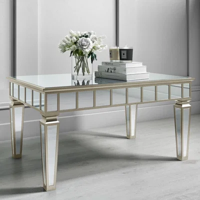 Furniture123 Mirrored Coffee Table with Gold Detailing - Jade Boutique