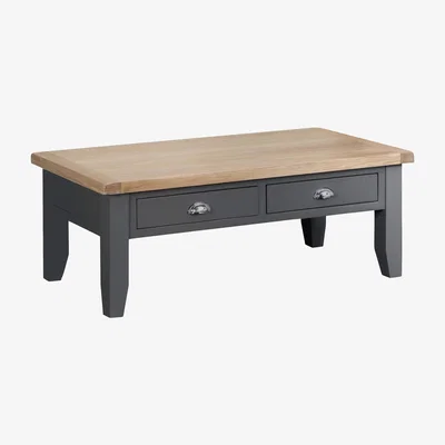 Furniture123 Large Dark Grey Coffee Table with Storage