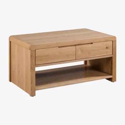 Furniture123 Solid Oak Coffee Table with Curved Edges - Julian Bowen