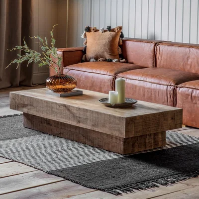 Furniture123 Rustic Mango Wood Coffee Table - Caspian House